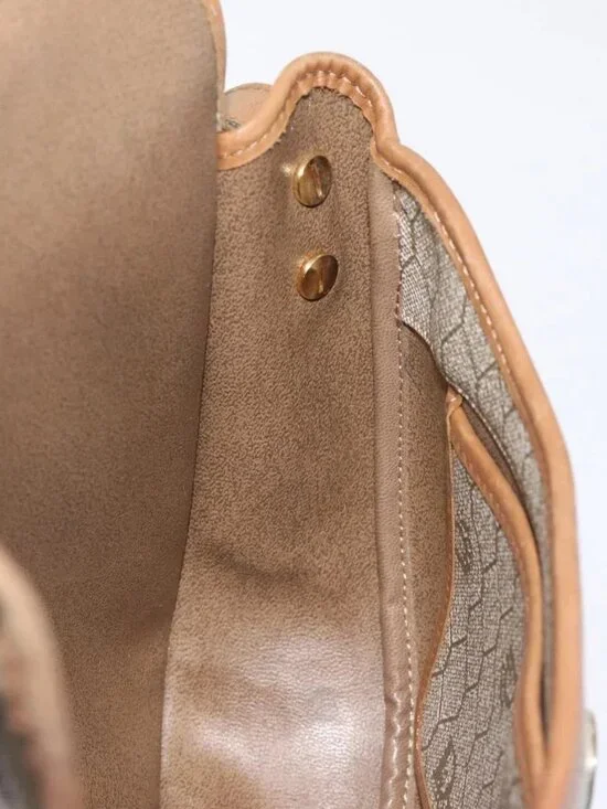 Christian Dior Honeycomb Canvas Shoulder Bag PVC Beige Gold Auth BA1892 - Picture 14 of 16